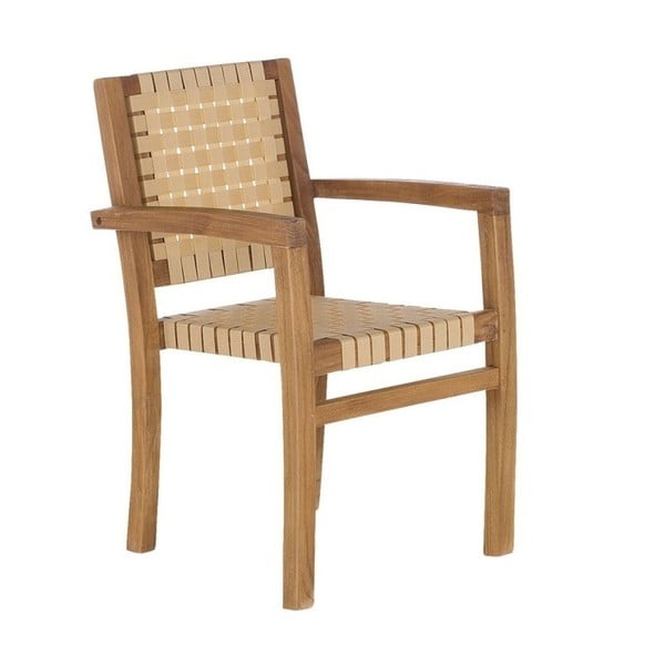 Krémová záhradná stolička z recyklovaného teakového dreva SOB Garden