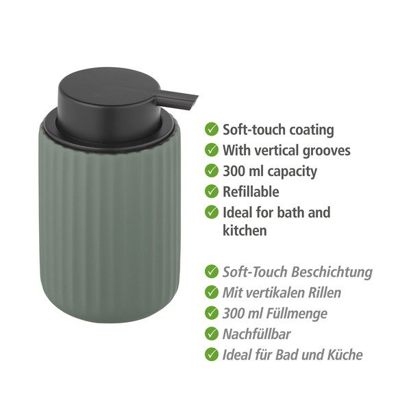 Zelený keramický dávkovač na mydlo Wenko Belluno-image-3