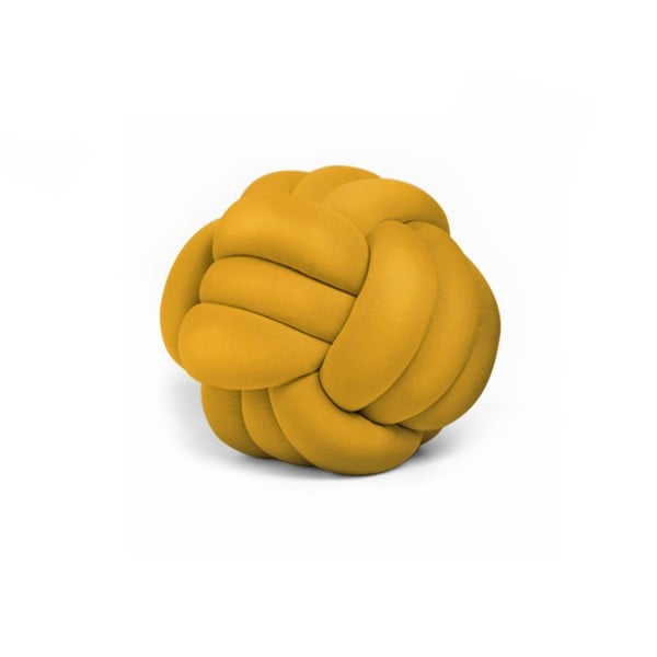 Horčicovožltý vankúš Knot Decorative Cushion, ⌀ 30 cm