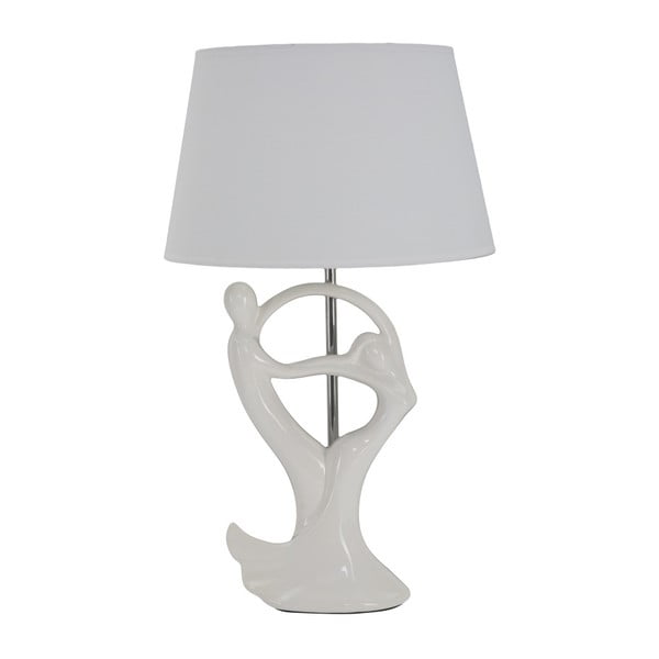 Biela stolová keramická lampa Mauro Ferretti Nice, 50 cm