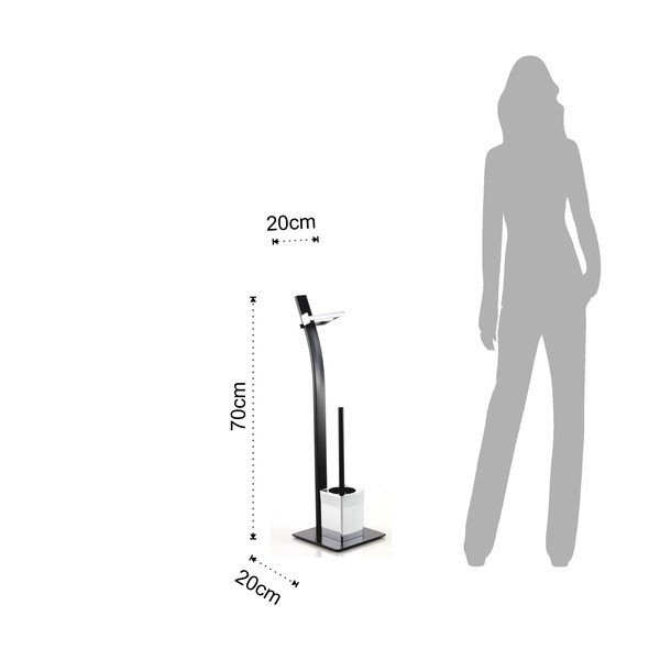 Oceľový stojan na toaletný papier s kefou Sayo - Tomasucci-image-3