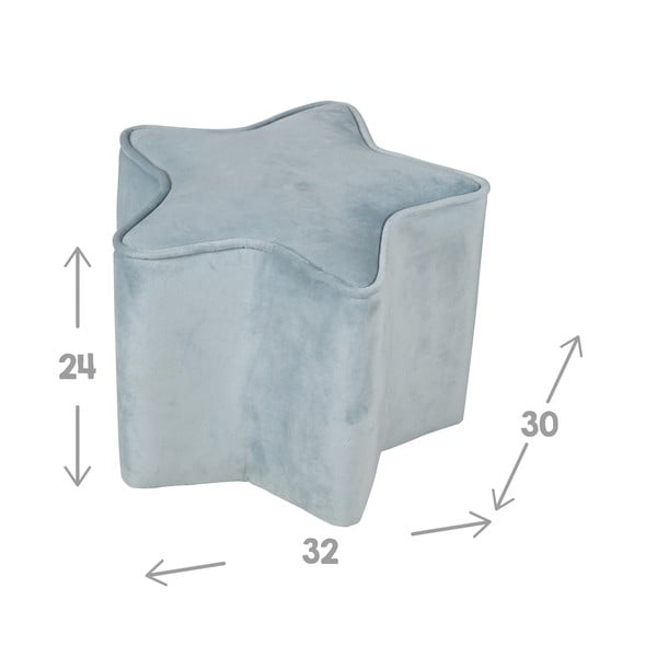 Svetlo modrý zamatový detský puf Lil Sofa – Roba-image-3