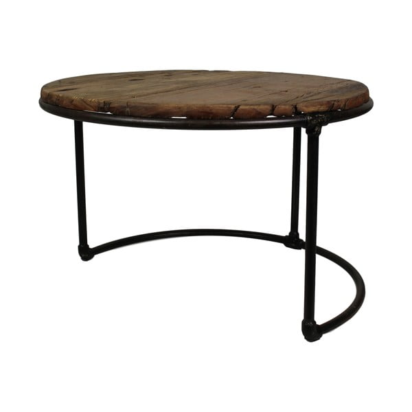 Odkladací stolík z teakového dreva HSM Collection Amanda, ⌀ 70 cm