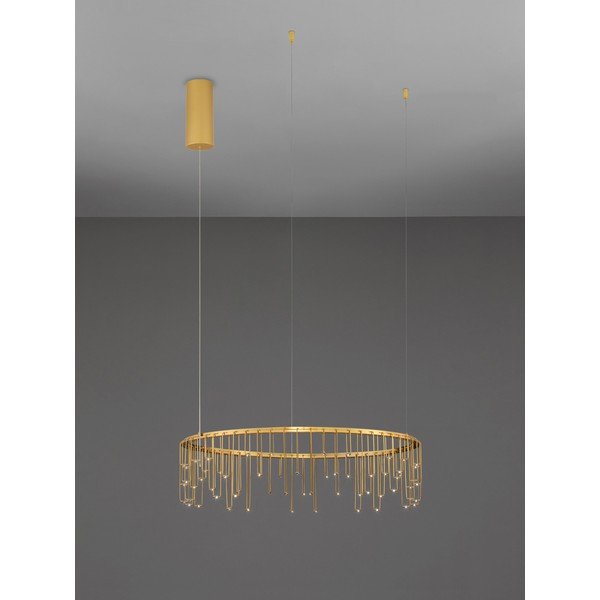 Hliníkové LED závesné svietidlo so stmievačom v zlatej farbe ø 65 cm Stellar – Nova Luce-image-3