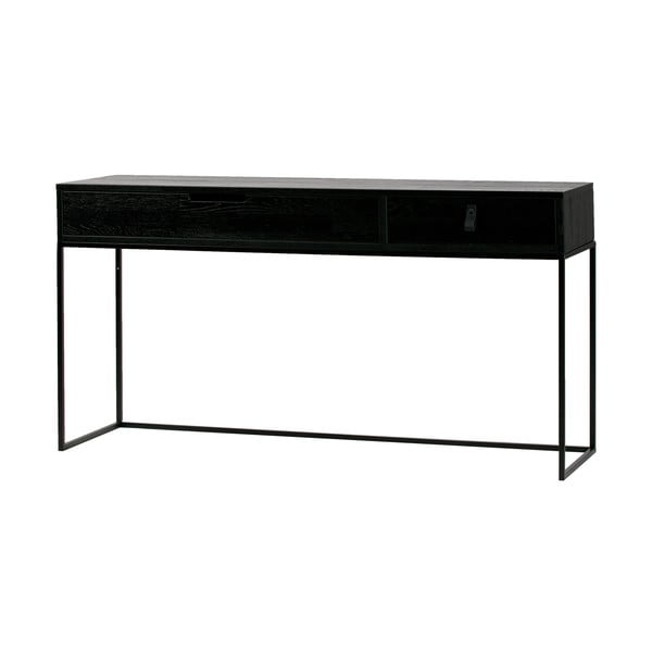 Čierny konzolový stolík z dubového dreva WOOOD Silas-image-2