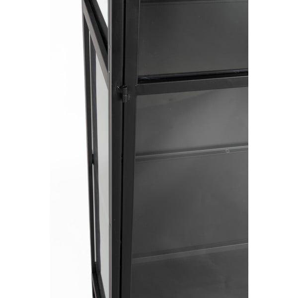 Čierna kovová vitrína 70x170x35 cm Rob – White Label-image-4