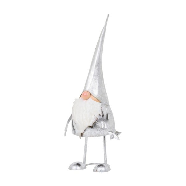 Dekorácia Archipelago Silver Bouncing Long Hat Santa, 50 cm
