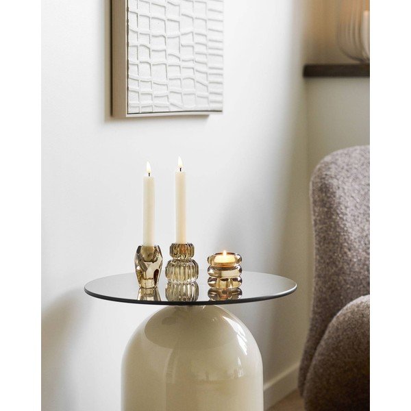 Okrúhly odkladací stolík so sklenenou doskou ø 40 cm Ravello – House Nordic-image-3