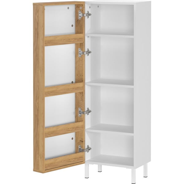 Biela vysoká/úzka kúpeľňová skrinka 39x120 cm Topeka – Germania-image-3