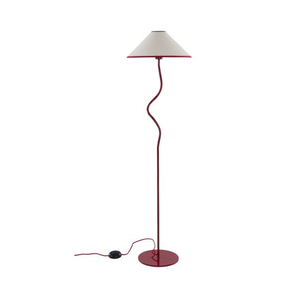Červená/biela látková so stmievačom stojacia lampa (výška  148 cm) Juliet – Jotex