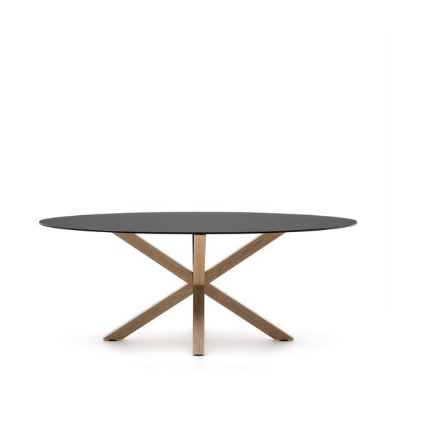 Jedálenský stôl so sklenenou doskou 100x200 cm Argo – Kave Home-image-2