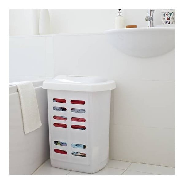 Biely kôš na bielizeň Addis Linen Hamper White, 60 l-image-1