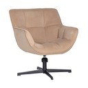 Béžové otočné zamatové kreslo Wibo – WOOOD