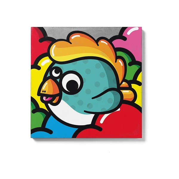 Betónový nástenný obraz Lyon Béton Oiseau Volant Vert, 50 x 50 cm