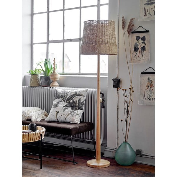 Stojacia lampa v prírodnej farbe s ratanovým tienidlom (výška 160 cm) Kakasi - Bloomingville-image-1