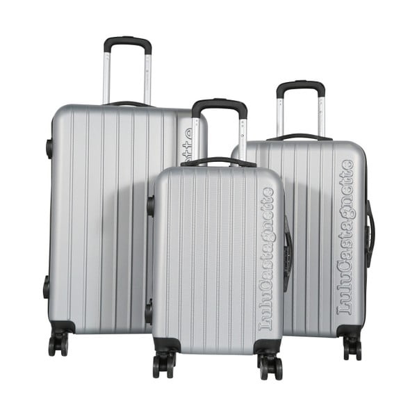 Sada 3 svetlosivých cestovných kufrov LULU CASTAGNETTE Liam