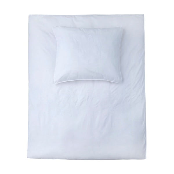 Biele bavlnené obliečky na jednolôžko Walra Coco, 155 × 220 cm