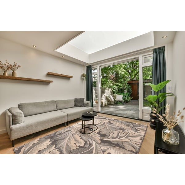 Sivo-béžový vlnený koberec 200x300 cm Thea anthracite – Agnella-image-1