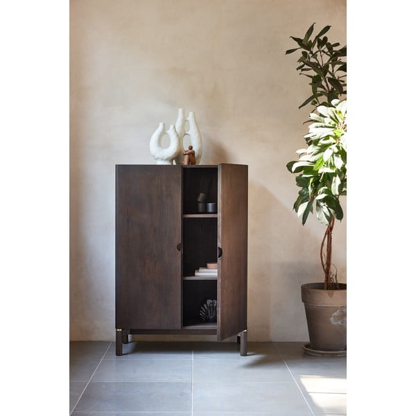 Tmavohnedá skrinka v dekore duba 90x130 cm Arun – Unique Furniture-image-1