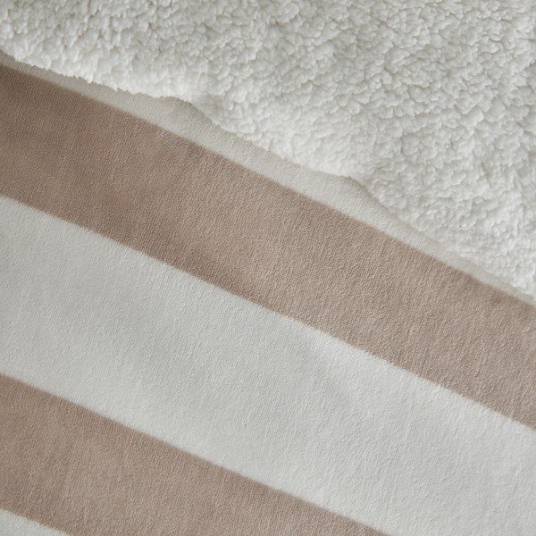 Obliečky na dvojlôžko s baránkom v prírodnej farbe 200x200 cm Cosy Sherpa Stripe – Catherine Lansfield-image-3