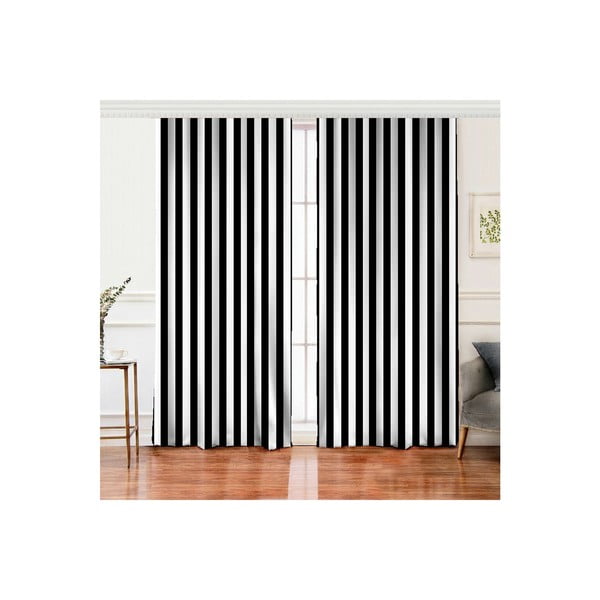 Čierno-biele závesy v súprave 2 ks 140x260 cm - Mila Home-image-2