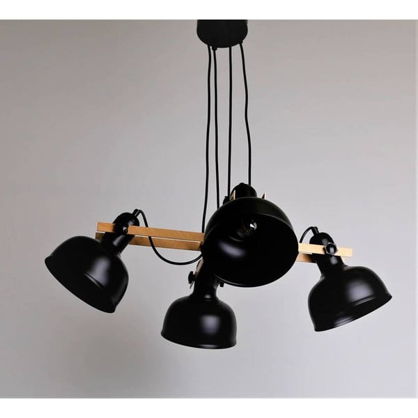 Čierne závesné svietidlo s kovovým tienidlom Reno - Candellux Lighting-image-2