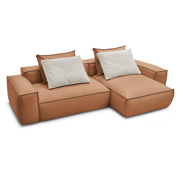 Hnedá rohová pohovka z imitácie kože (variabilná) Boheme – Bobochic Paris-image-4