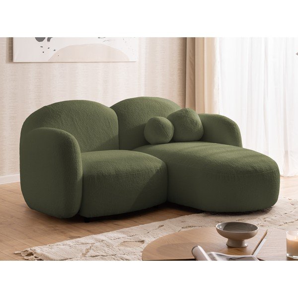 Zelená rohová pohovka z textílie buklé (pravý roh/s leňoškou) Orbit – Ropez-image-4