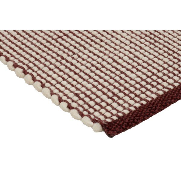 Vínovočervený/v prírodnej farbe ručne tkaný vlnený behúň 80x170 cm Talo – noo.ma-image-3