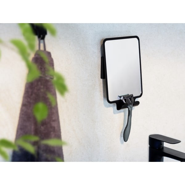 Kozmetické zrkadlo s vešiakom 14x19.5 cm Quadro Black – Wenko-image-1