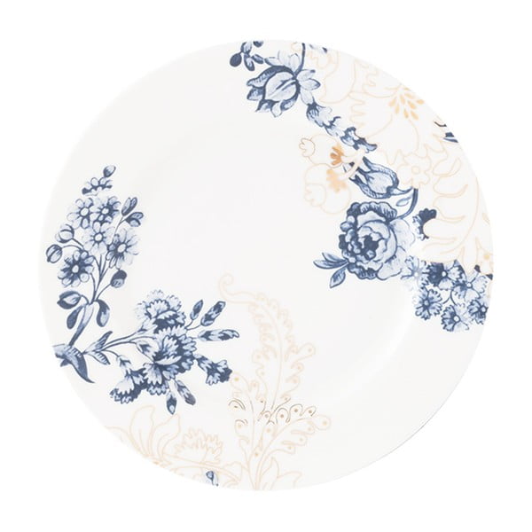 Prílohový tanier s modro-zlatými vzormi Creative Tops, Ø 20 cm