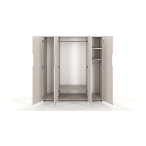 Biela šatníková skriňa z borovicového dreva Skandica Bergman, 170 x 180 cm-image-1