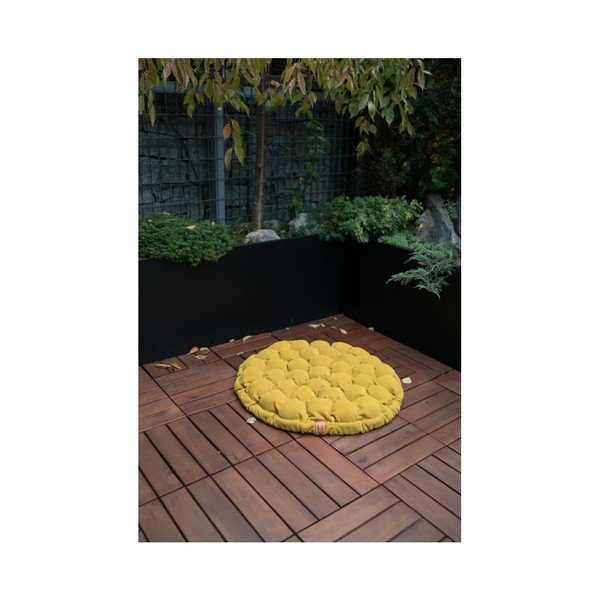 Tmavohnedý sedací vankúšik s masážnymi loptičkami Linda Vrňáková Bloom, Ø 65 cm-image-3