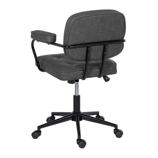Antracitová kancelárska stolička z imitácie kože – Ixia-image-4