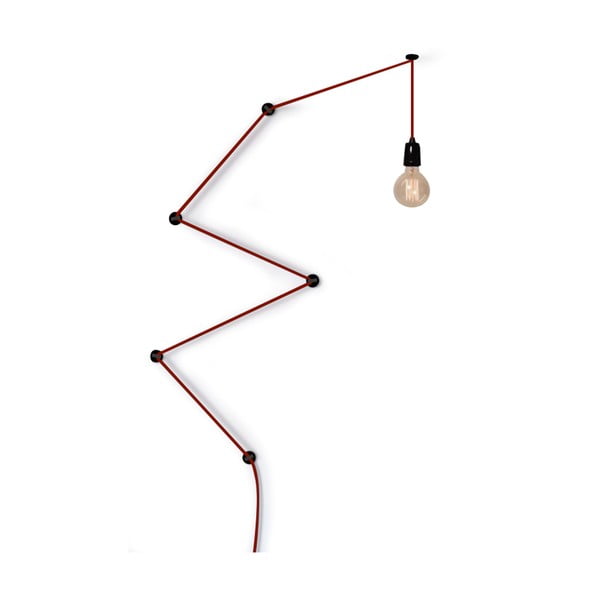 Červené nástenné svietidlo Filament Style Snake Lamp