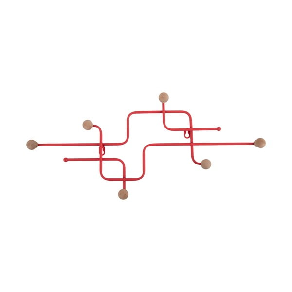 Červený kovový nástenný vešiak 60,5 cm Metro – PT LIVING