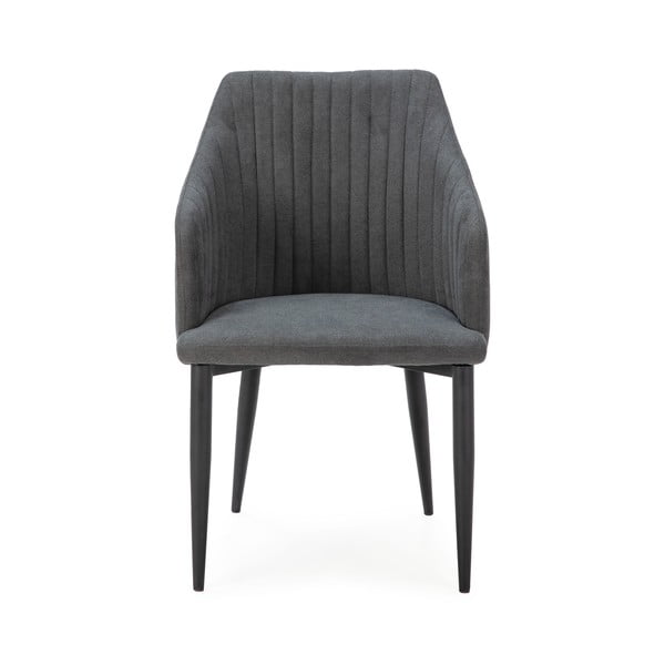 Tmavosivé čalúnené jedálenské kreslá v súprave 2 ks Nadi – Marckeric-image-2