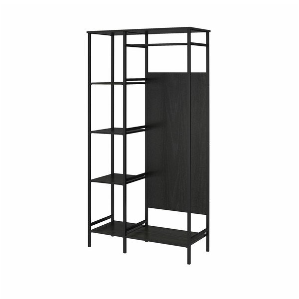 Čierna šatníková skriňa v dekore duba 95x180 cm Modine - Støraa-image-3