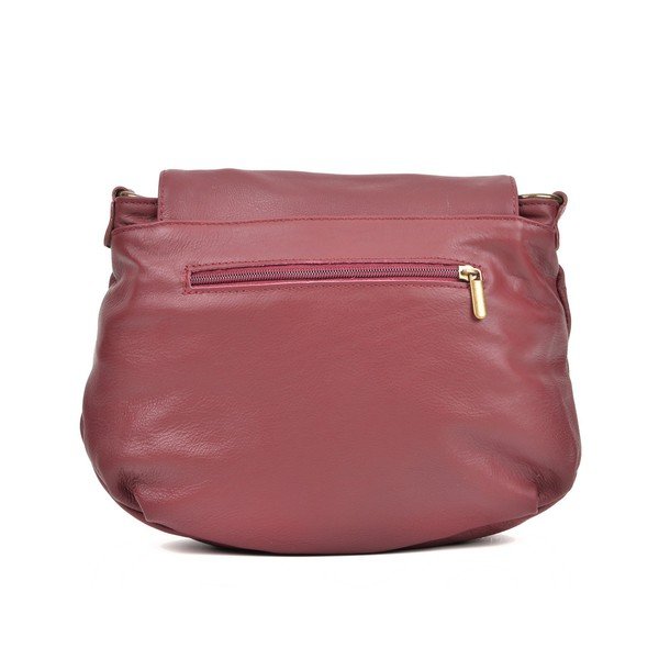 Vínovočervená kožená crossbody kabelka Isabella Rhea Martín-image-3