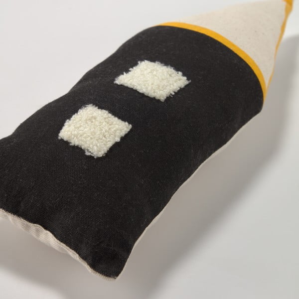 Čierno-béžový detský vankúš z organickej bavlny Kave Home Nisi, 13 x 35 cm-image-1