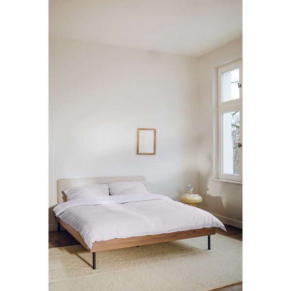 Dvojlôžková posteľ z drevotriesky v dekore orecha bez čela s roštom 200x200 cm v tmavo prírodnej farbe Streiko – noo.ma-image-3