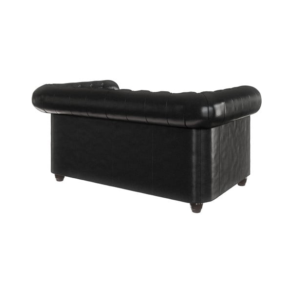 Čierna pohovka z imitácie kože 148 cm York - Ropez-image-2