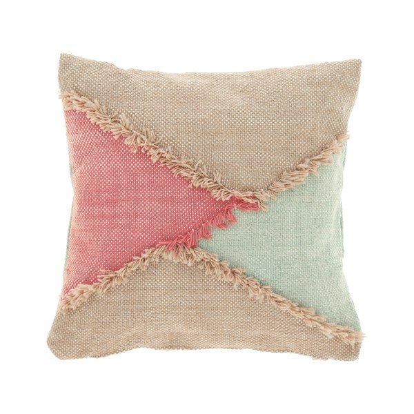 Ružovo-béžová obliečka na vankúš z recyklovaného plastu Kave Home Dalila, 45 x 45 cm
