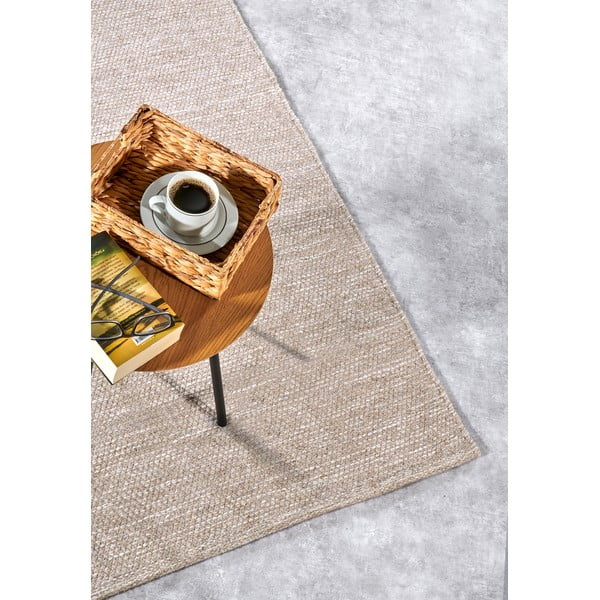 Béžový ručne tkaný koberec s prímesou vlny 60x90 cm Pradesh Linen White – Elle Decoration-image-2