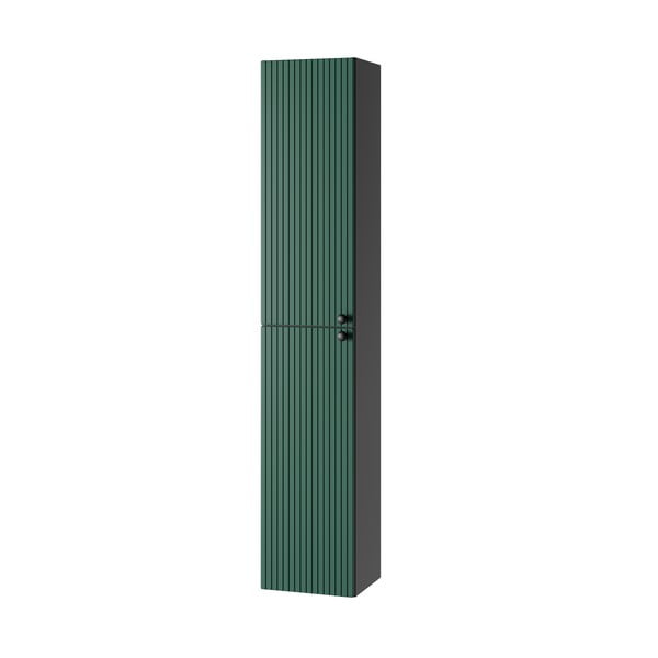 Zeleno-antracitová vysoká závesná kúpeľňová skrinka 30x160 cm Asti - STOLKAR