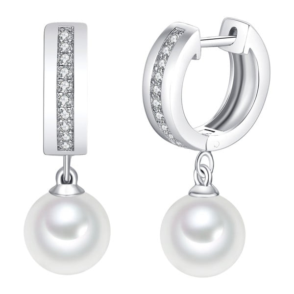 Biele perlové náušnice Pearls of London Boreás