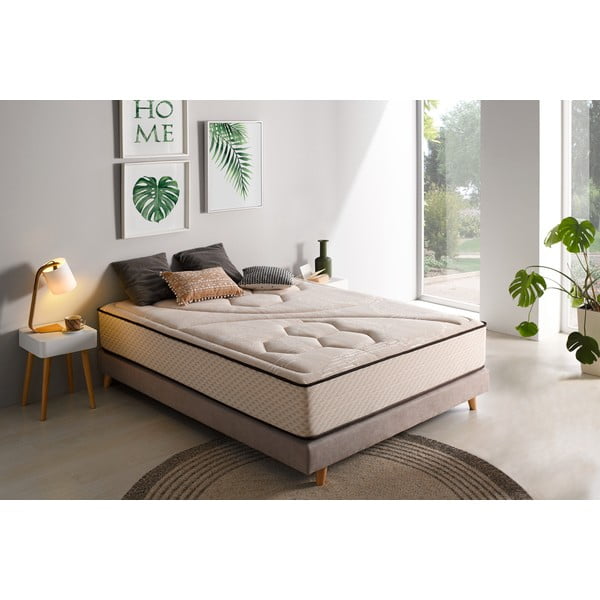 Tvrdý/stredne tvrdý penový obojstranný termoregulačný matrac 200x200 cm Tempus Gold – Moonia-image-1