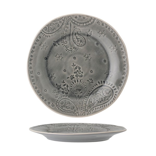 Sivý tanier z kameniny Bloomingville Rani, ø 26,5 cm-image-4