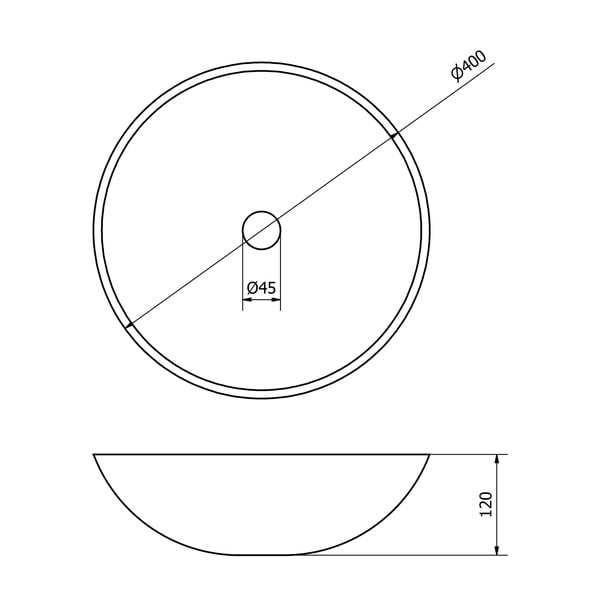 Krémové kamenné okrúhle umývadlo ø 40 cm Blok 1 – Sapho-image-3