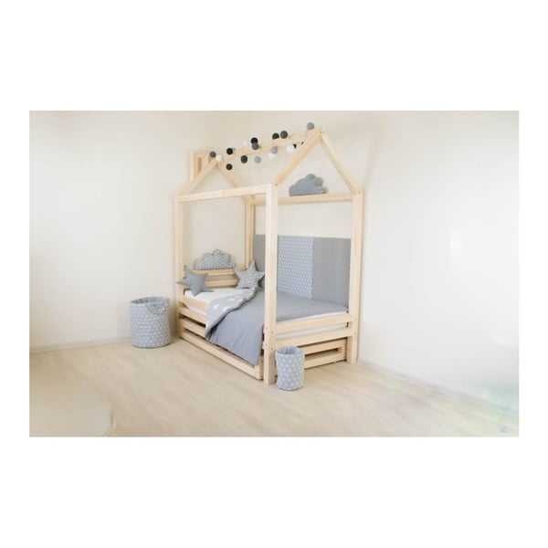 Set bielej zásuvky pod posteľ a 4 predĺžených nôh Benlemi, pre posteľ 80 x 160 cm-image-1